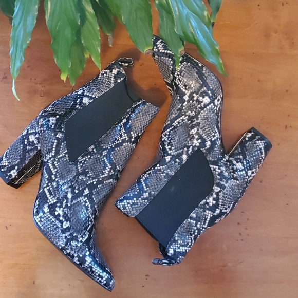 Steve Madden mid calf snakeskin print booties like new 💥💥💥 - Picture 2 of 6